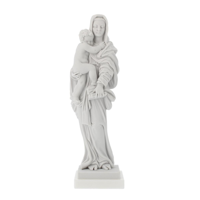 White Virgin with Child Jesus statue 27 cm