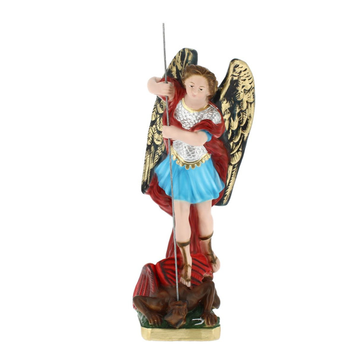 Estatua San Miguel Arcángel yeso pintado 30 cm