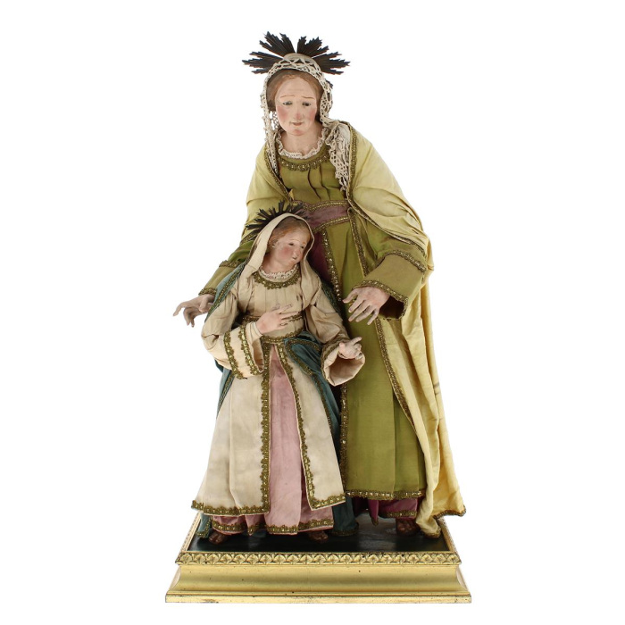 Estatua Santa Ana vestida estile 700 napolitano 50 cm
