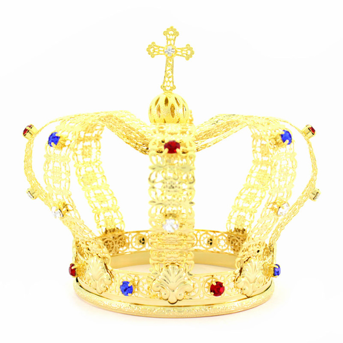Corona imperial de metal con pedrería Diámetro 12 cm Corona imperial de metal con pedrería Diámetro 12 cm