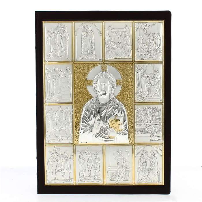 Funda para Leccionario placas de plata Jesús 31,7x24,5x7,5 cm