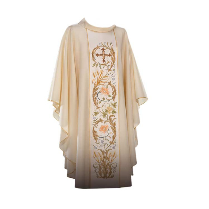 Chasuble with stolon in pure wool, Cross and Spikes Gamma Chasuble with stolon in pure wool, Cross and Spikes Gamma