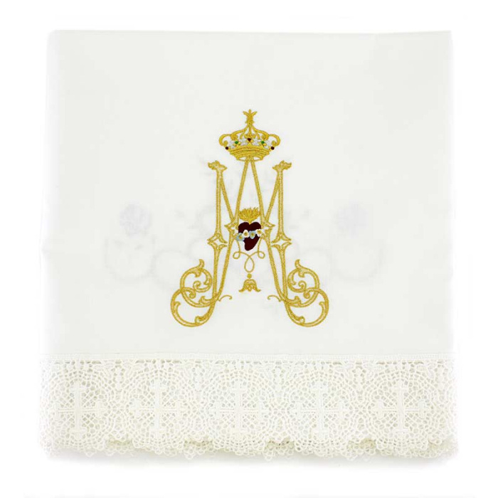 Tovaglia per Altare Mariana con rose in diverse misure Tovaglia per Altare Mariana con rose in diverse misure