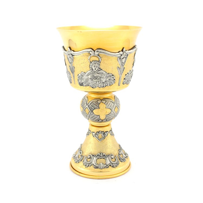 Calice angeli e gigli in argento 800 - 20 cm