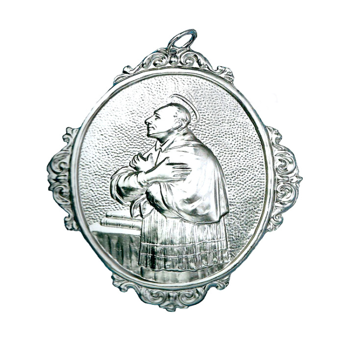 Medallón San Carlos Borromeo para Cofradía 12x14 cm