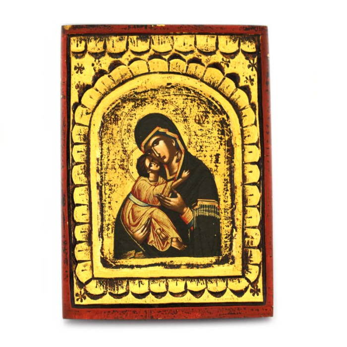 Icona dipinta Madonna della Tenerezza 14x18 cm Icona dipinta Madonna della Tenerezza 14x18 cm