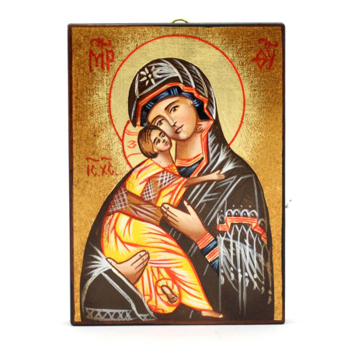Icona Madonna della Tenerezza dipinta 10x14 cm Icona Madonna della Tenerezza dipinta 10x14 cm