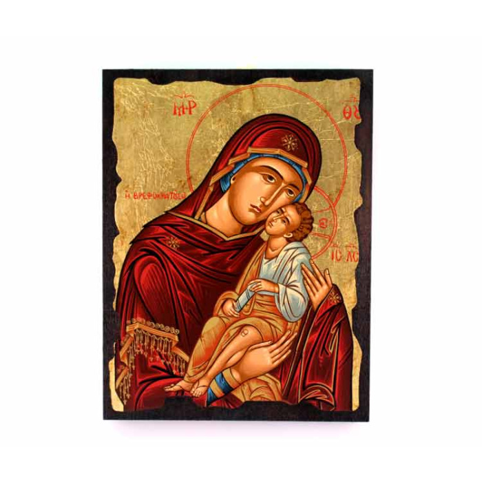 Icona greca Madonna con Bambino-A 20x26 cm Icona greca Madonna con Bambino-A 20x26 cm