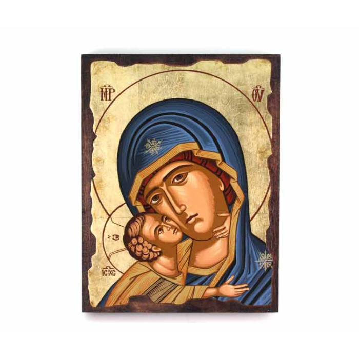 Icona greca Madonna con Bambino-C 20x26 cm Icona greca Madonna con Bambino-C 20x26 cm