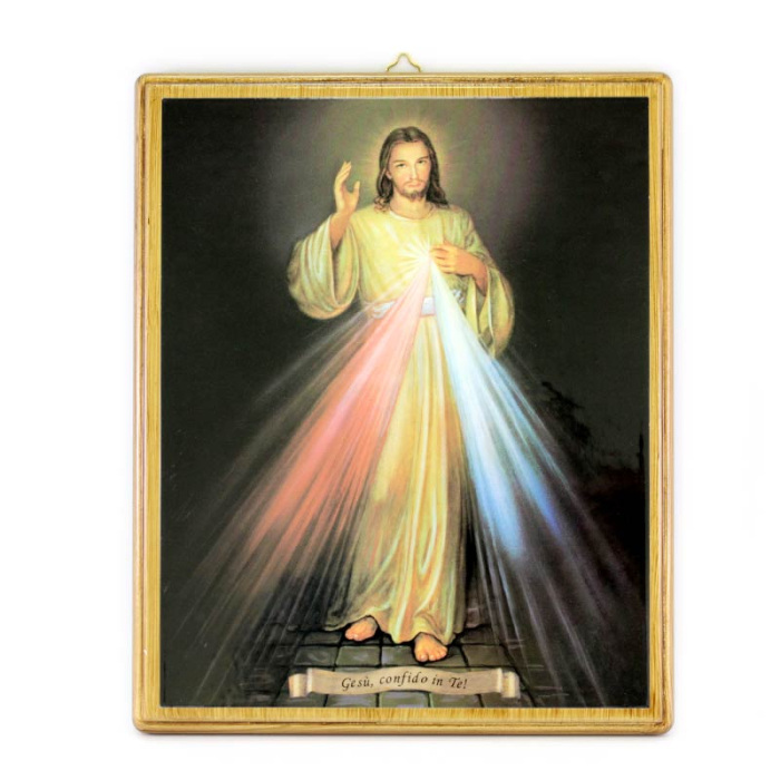 Laquered Wood Image Merciful Jesus 22x28 cm Laquered Wood Image Merciful Jesus 22x28 cm