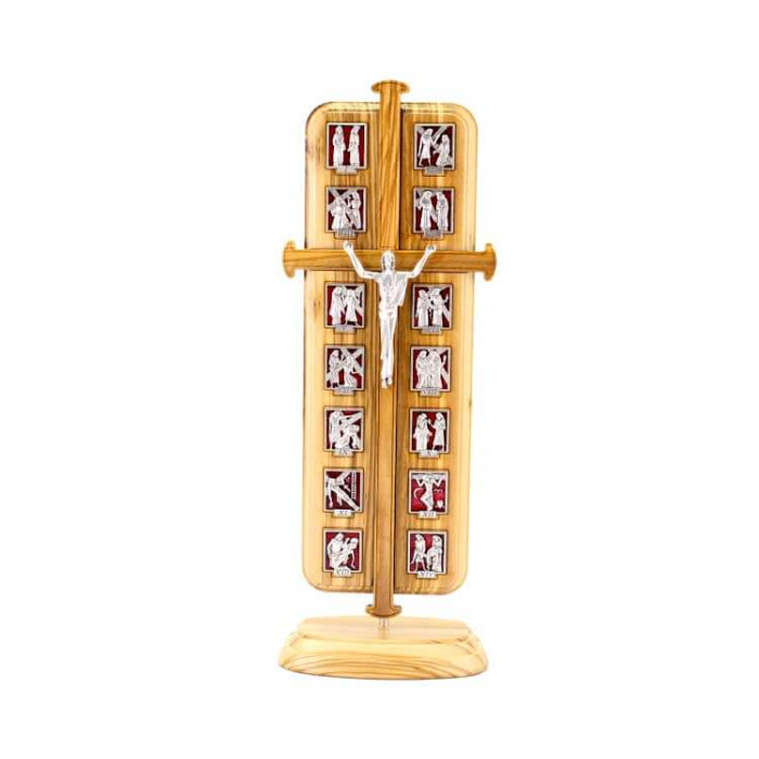 Crucifijo Vía Crucis madera de olivo 35 cm Crucifijo Vía Crucis madera de olivo 35 cm