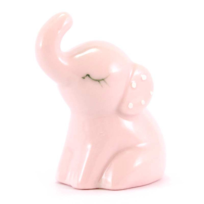 Bomboniera Elefante spiritoso rosa in porcellana 4,7 cm Bomboniera Elefante spiritoso rosa in porcellana 4,7 cm