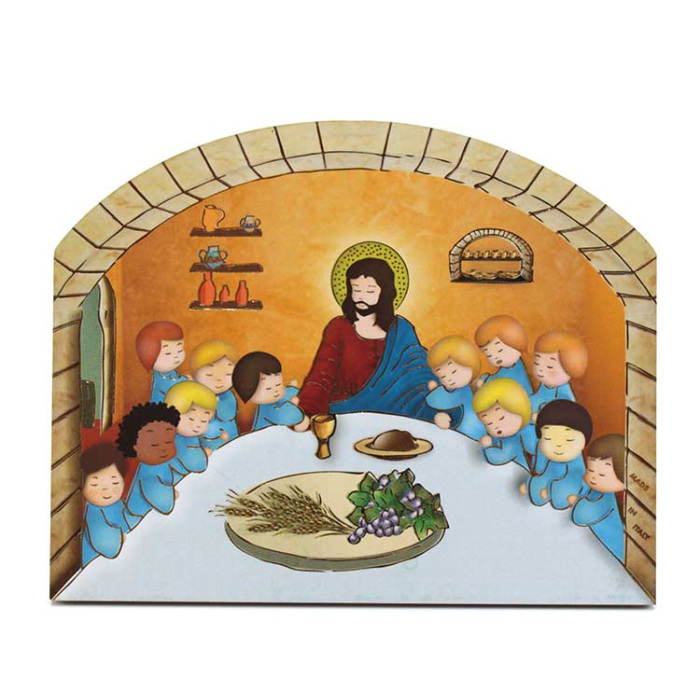 Quadretto Ultima Cena in mdf 12x9 cm