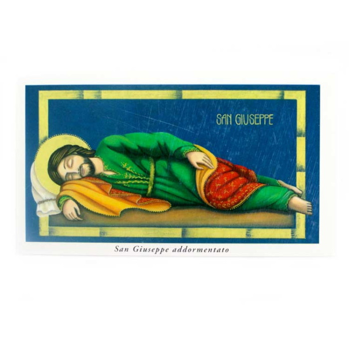 Immagine San Giuseppe dormiente con preghiera 6x11 cm 100 pz