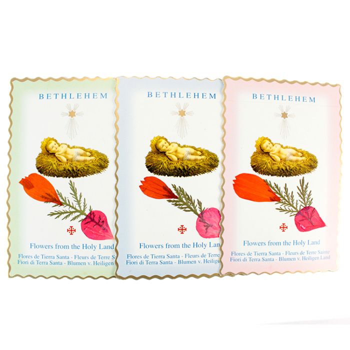 Immagine Bambino Bethlehem con fiore 6,5x10 cm