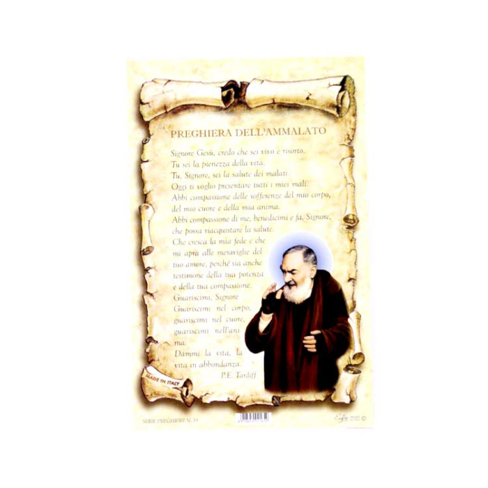 Cartoncino preghiera - Preghiera dell'ammalato 10x15 cm 100 pz
