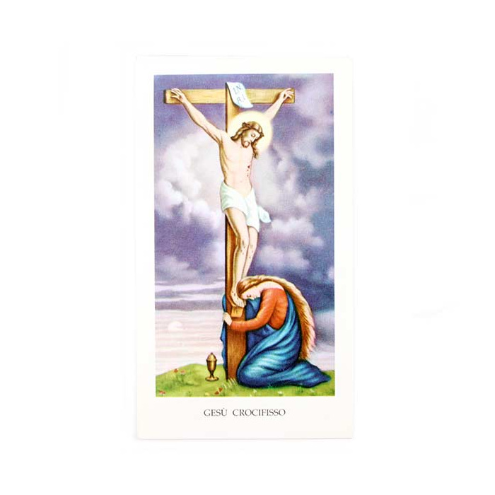 Immagine Gesù Crocifisso con preghiera 6x11 cm 100 pz