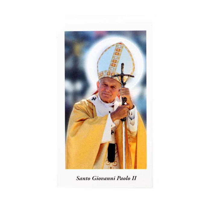 Image of St. Pope John Paul II A with prayer 6x11 cm 100 units