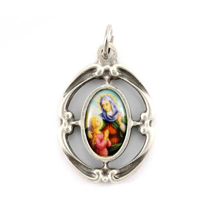 St. Anne flower metal medal 2.5x2 cm