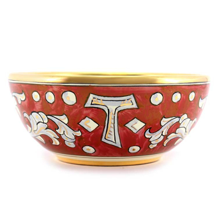 Pisside offertoriale Tau e gigli Diametro 14 cm Pisside offertoriale Tau e gigli Diametro 14 cm