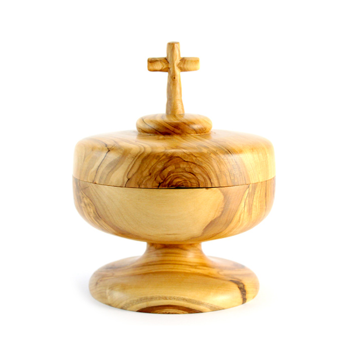 Olive Wood Ciborium Jerusalem 17 cm Olive Wood Ciborium Jerusalem 17 cm
