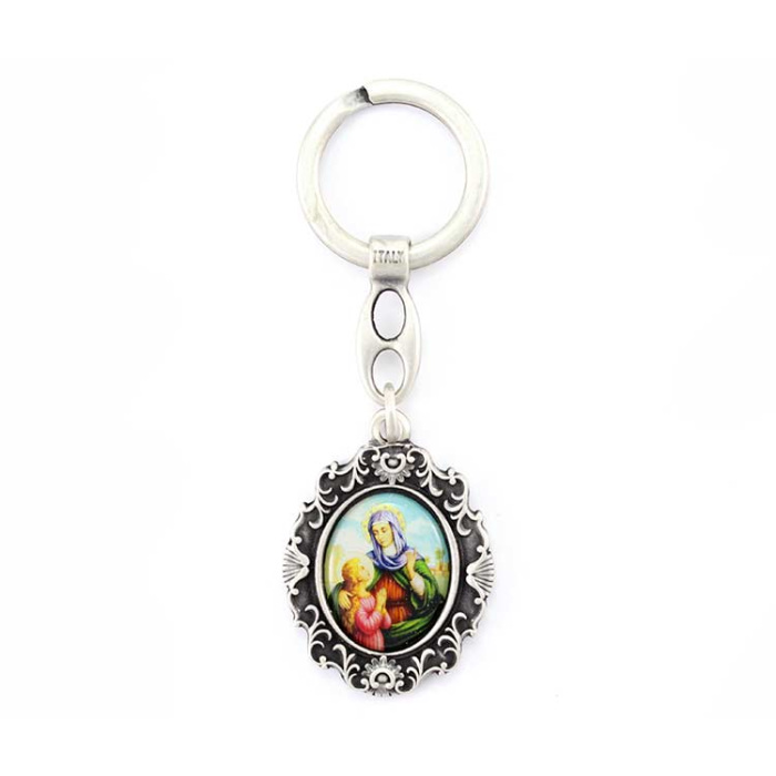 Llavero Santa Ana flor esmaltada 3x10,5 cm