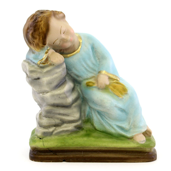 Colored Resin Sleeping Baby Jesus Statue 15 cm