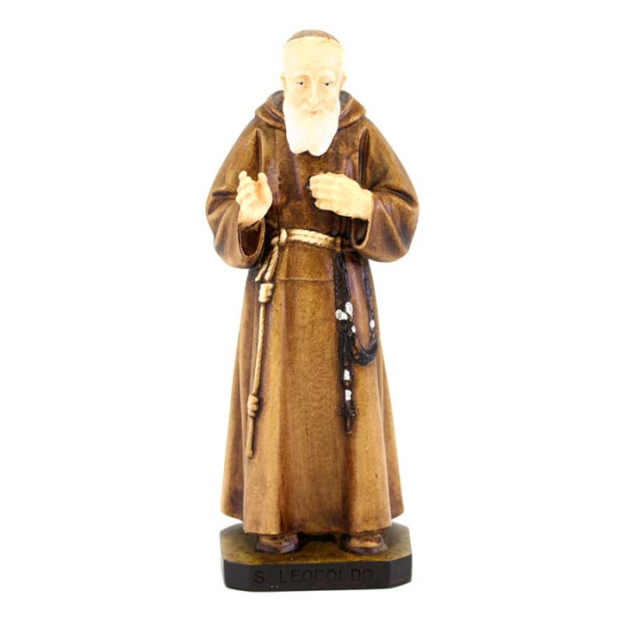 St. Leopold in painted resin statue 15 cm
