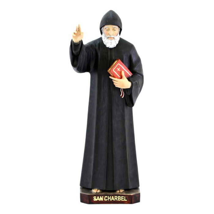 Saint Charbel statue in painted resin 40 cm