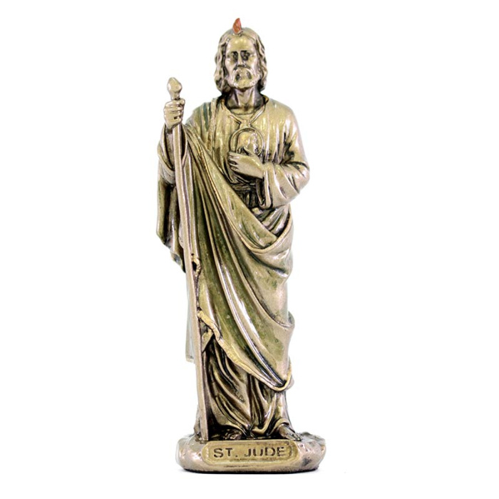 Statua San Giuda resina bronzata 9 cm Statua San Giuda resina bronzata 9 cm