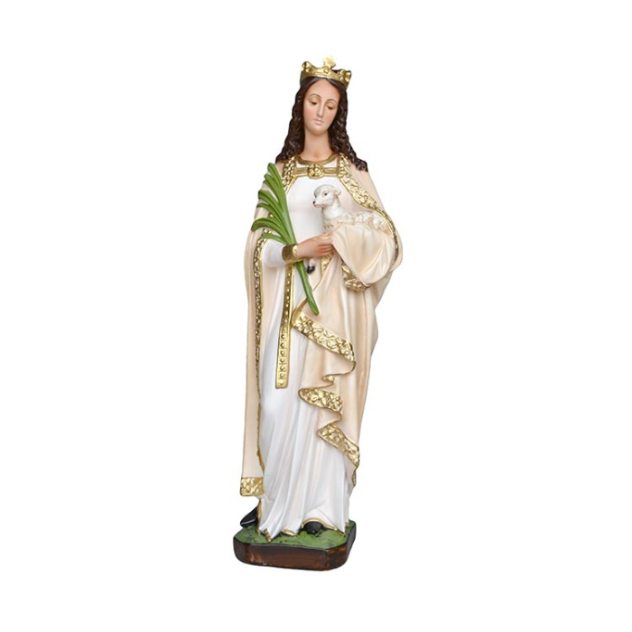Statua Sant'Agnese in resina 60 cm
