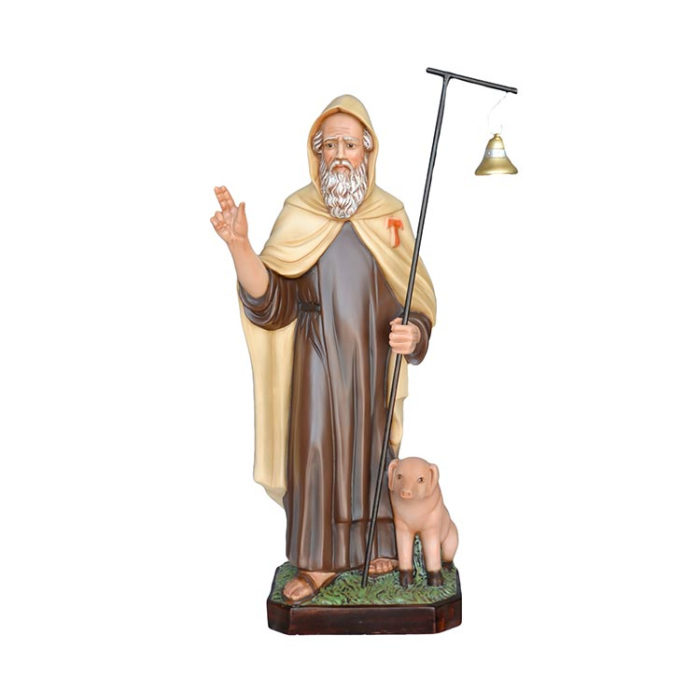 Statua Sant'Antonio Abate in resina 80 cm