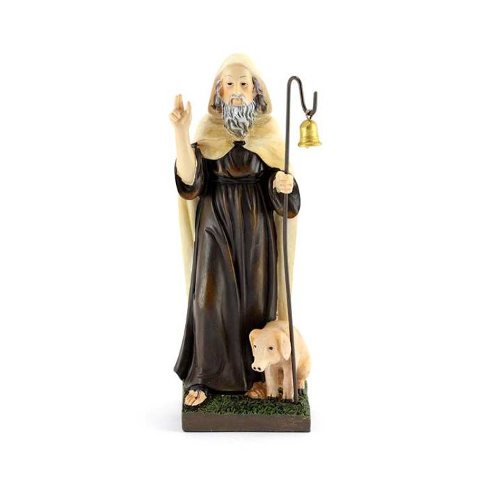 Statua Sant'Antonio Abate in resina 20 cm