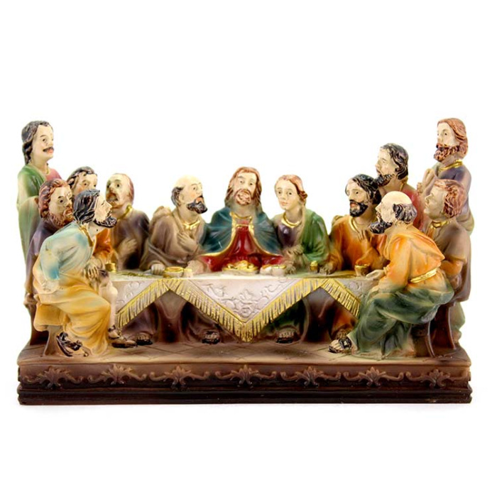 Statua Ultima Cena in resina 9x15x6 cm