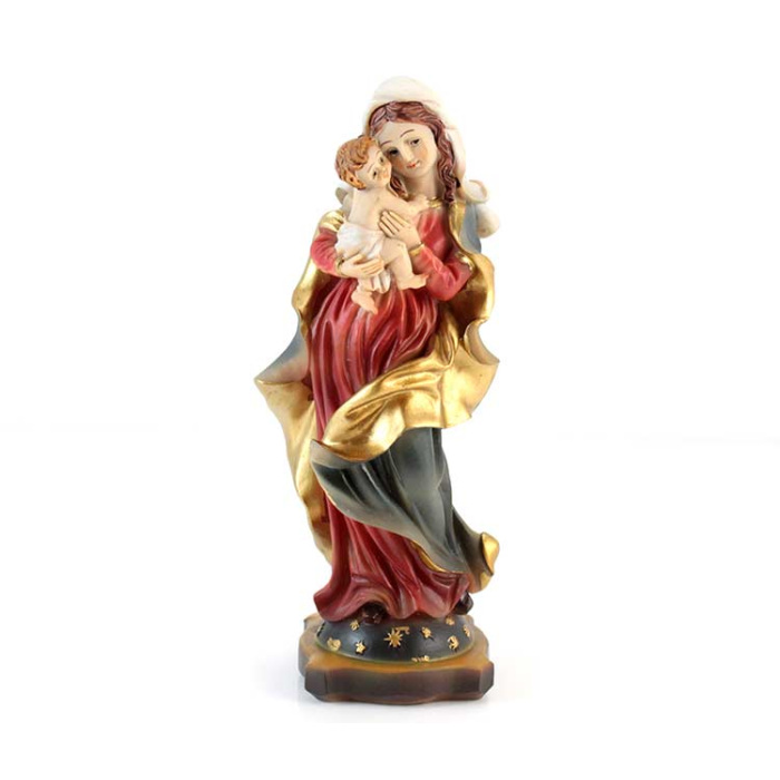 Statua Madonna con Bambino in resina 14,5 cm