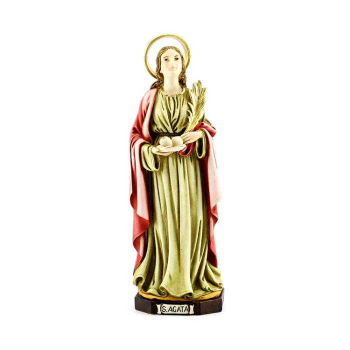 Estatua Santa Águeda de resina 30 cm