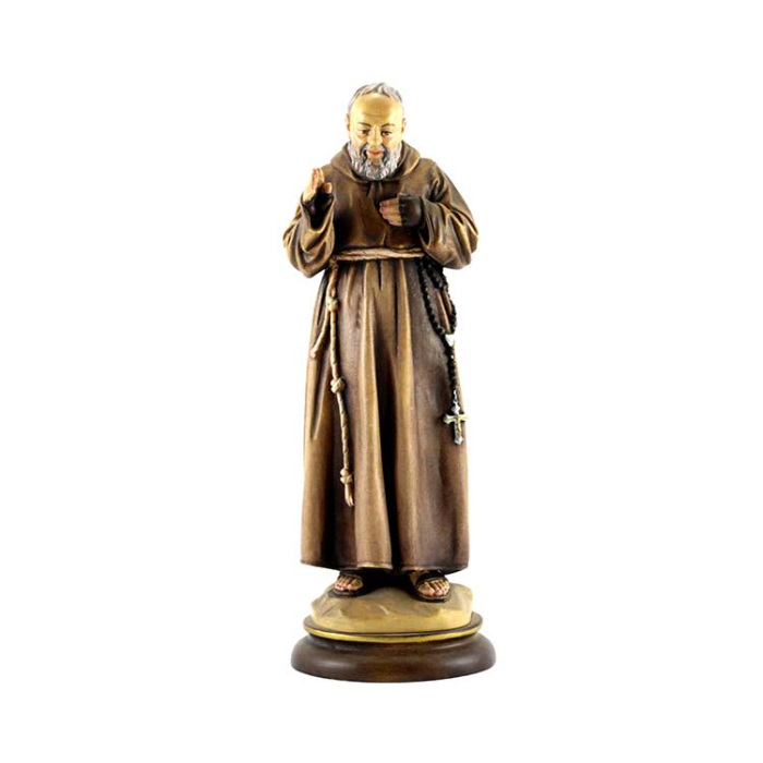 Estatua San Padre Pío madera 27 cm
