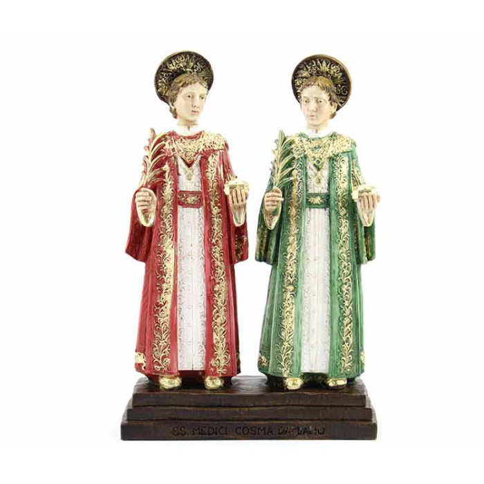 Statua Santi Cosma e Damiano resina 30 cm