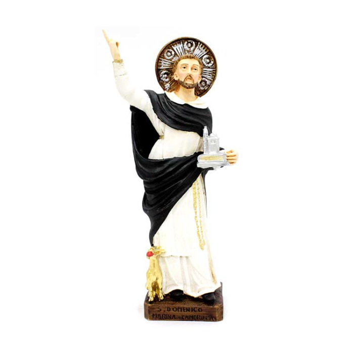 Statua San Domenico di Guzman in resina 28cm