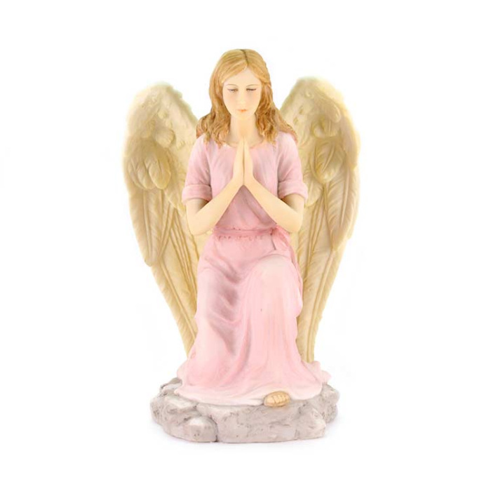 Estatua Ángel rezando en resina de color 19 cm