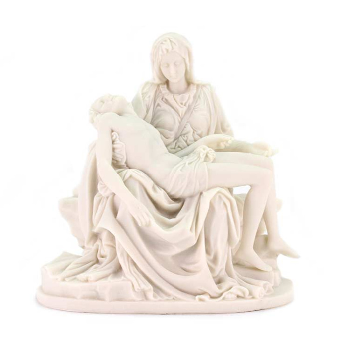 Statua Pietà in resina bianca 16 cm Statua Pietà in resina bianca 16 cm