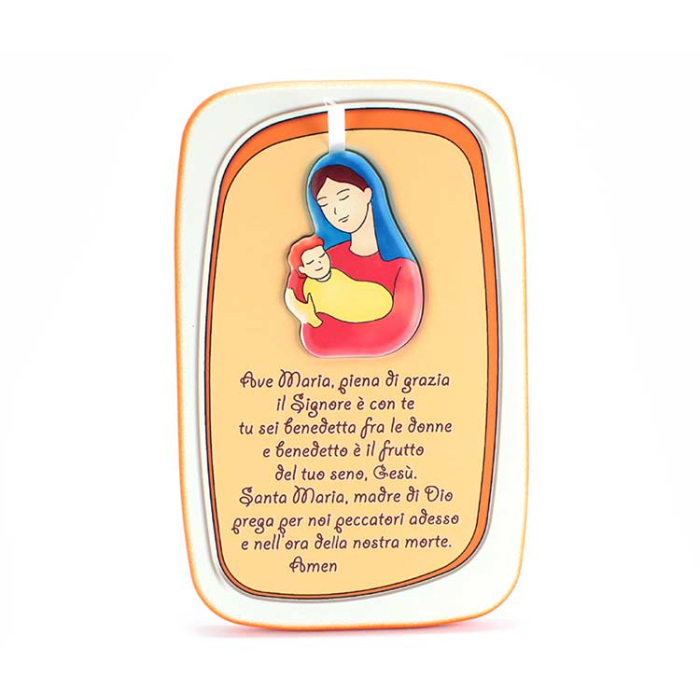 Pala con preghiera Ave Maria e calamita 22x14 cm Pala con preghiera Ave Maria e calamita 22x14 cm