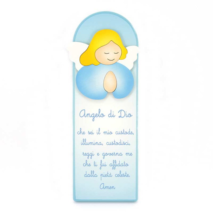 Pala celeste preghiera Angelo di Dio 10x29 cm