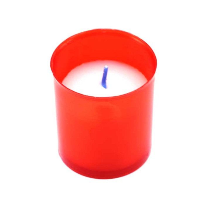 Vela de cera de plástico rojo 6 cm Diam 5 cm