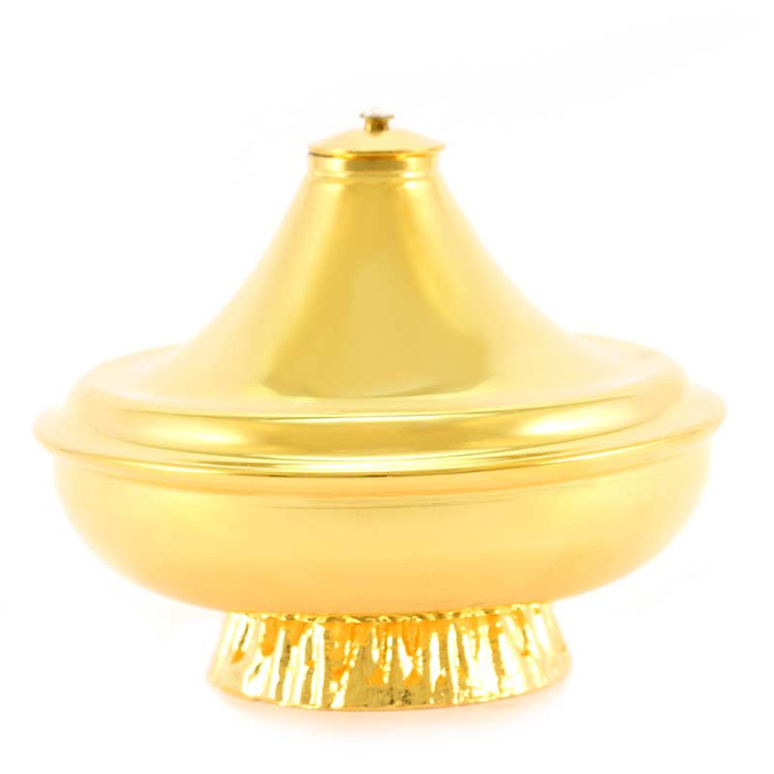 Lucerna de latón dorado para cera líquida 12x12 cm Lucerna de latón dorado para cera líquida 12x12 cm