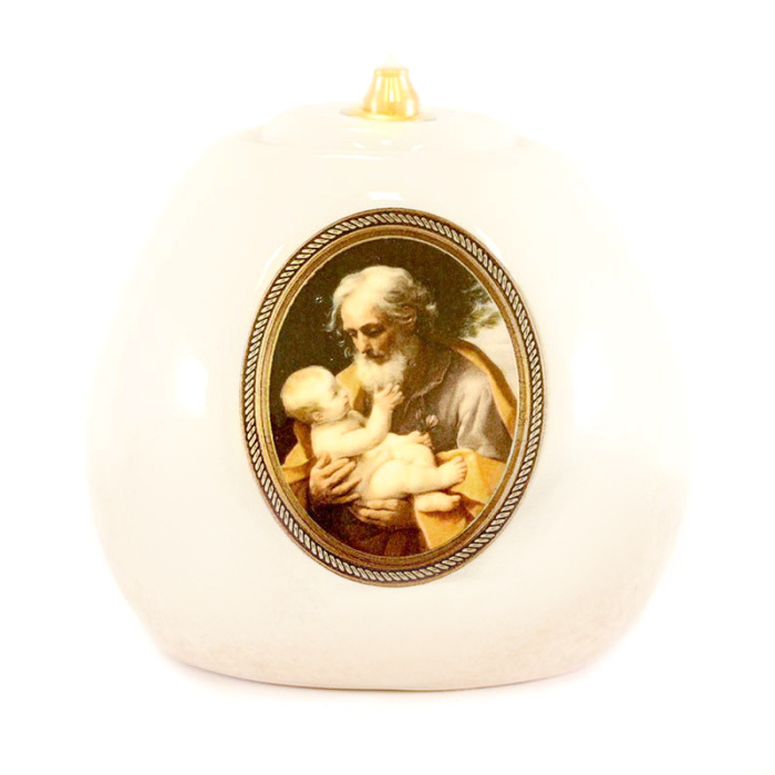 Lucerna San Giuseppe in ceramica colorata 11x12 cm