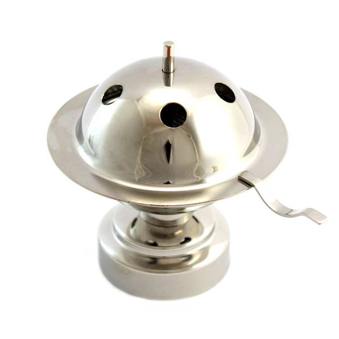 Bruciaincenso in ottone argentato liscio 13 cm Bruciaincenso in ottone argentato liscio 13 cm