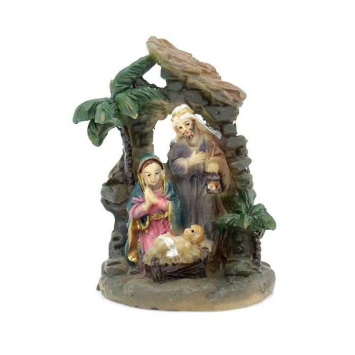 Resin Nativity Scene with Ruins 5.5x4 cm
