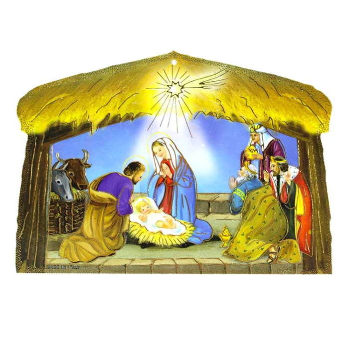 Cabaña Belén y oración imagen pvc 14x10 cm Cabaña Belén y oración imagen pvc 14x10 cm