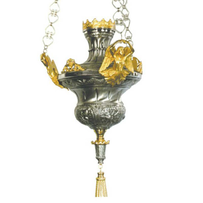 Hand chiseled Brass Sanctuary Lamp 40x63x140 cm Hand chiseled Brass Sanctuary Lamp 40x63x140 cm